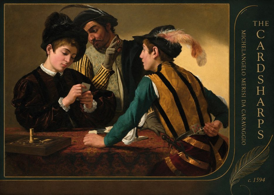 Michelangelo Merisi da Caravaggio The Cardsharps III No5 - Plakát