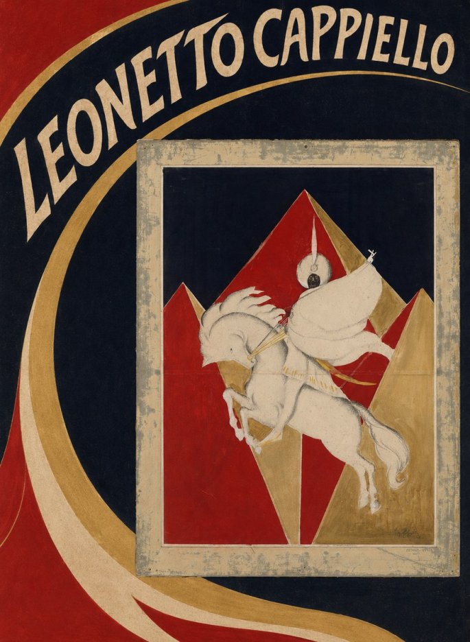 Leonetto Cappiello Rider on a White Horse No3 - Plakát