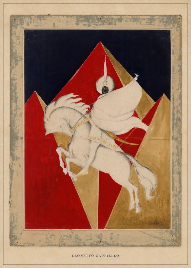 Leonetto Cappiello Rider on a White Horse No6 - Plakát
