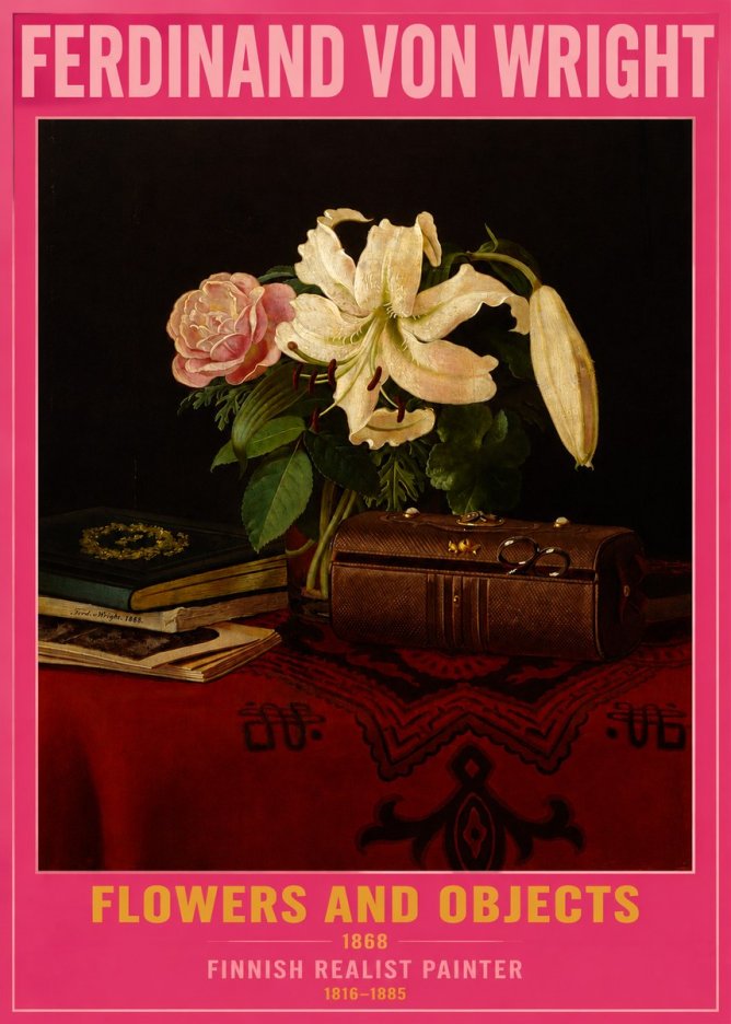 Ferdinand von Wright Flowers and Objets No2 - Plakát