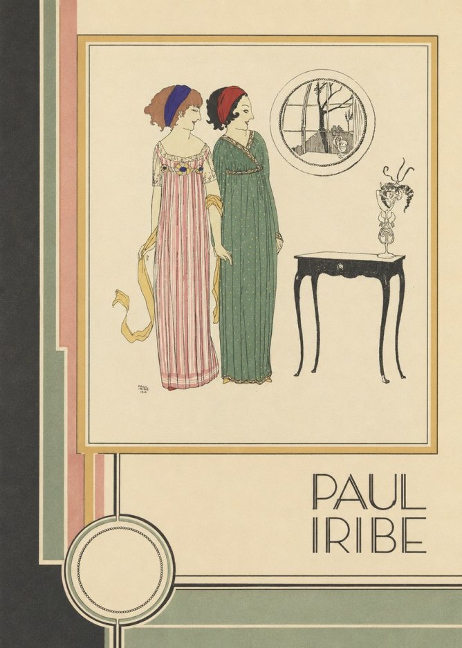 Paul Iribe Two Women in Elegant Dresses No2 - Plakát