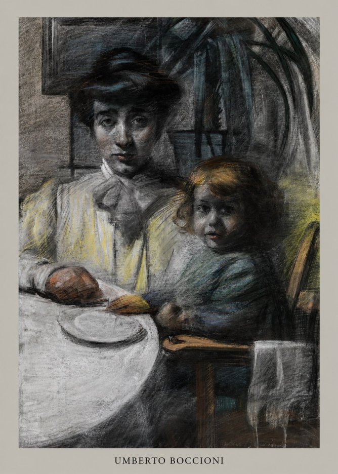 Umberto Boccioni Mother and Sister No6 - Plakát