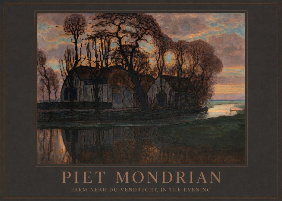Piet Mondrian Farm Near Duivendrecht, in the Evening No3 - Plakát