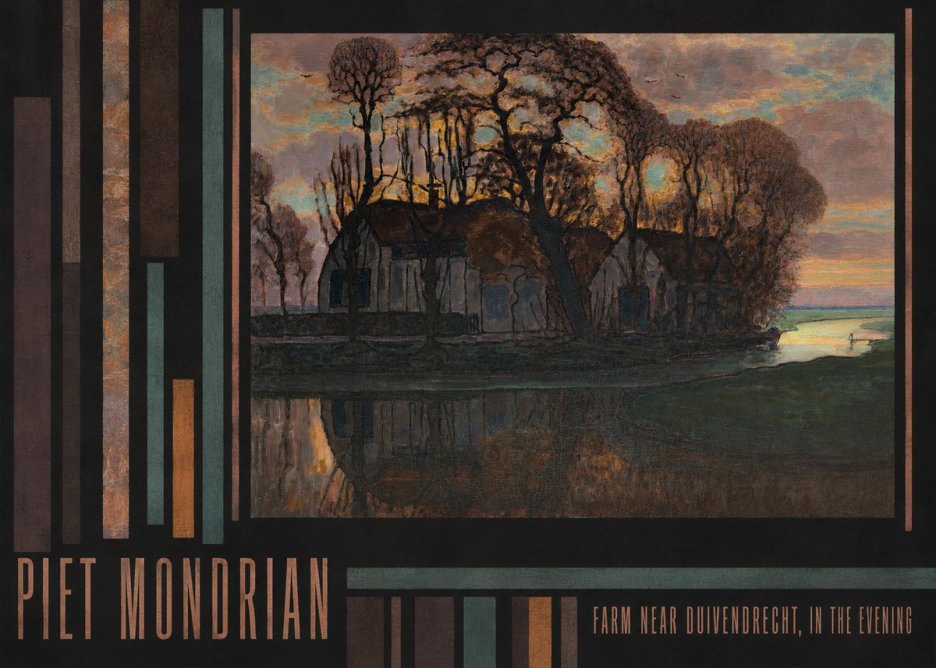 Piet Mondrian Farm Near Duivendrecht, in the Evening No5 - Plakát
