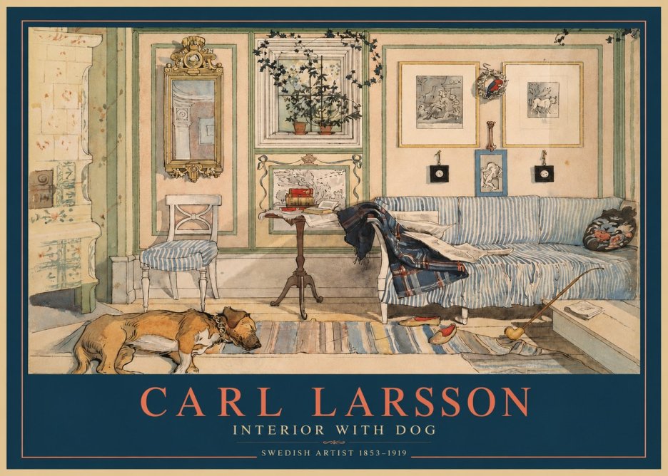 Carl Larsson Interior with Dog No2 - Plakát