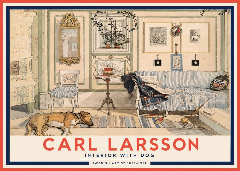 Carl Larsson Interior with Dog No3 - Plakát