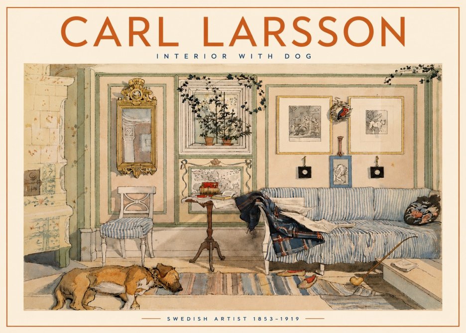 Carl Larsson Interior with Dog No5 - Plakát
