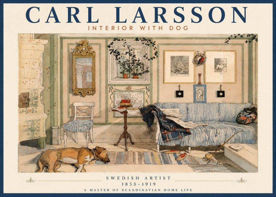 Carl Larsson Interior with Dog No6 - Plakát