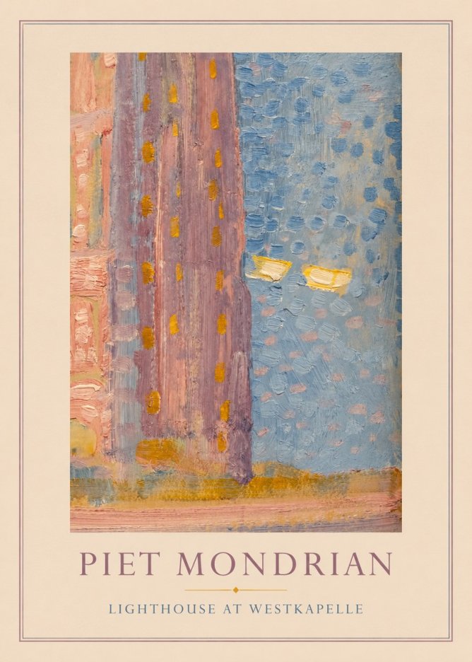 Piet Mondrian Lighthouse at Westkapelle No4 - Plakát