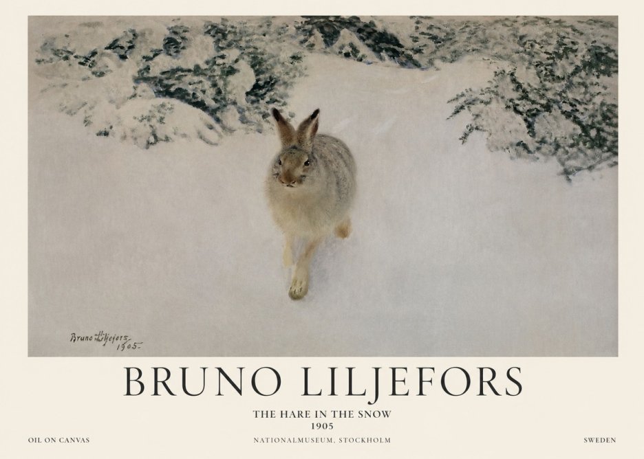 Bruno Liljefors The Hare in the Snow No1 - Plakát
