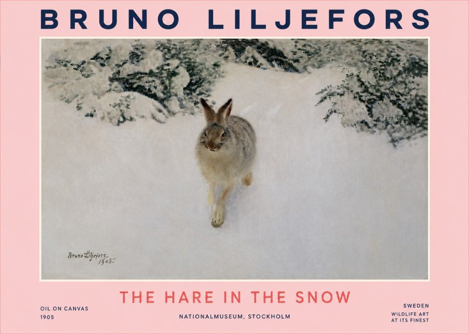 Bruno Liljefors The Hare in the Snow No3 - Plakát