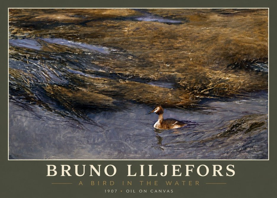 Bruno Liljefors A Bird in the Water No4 - Plakát