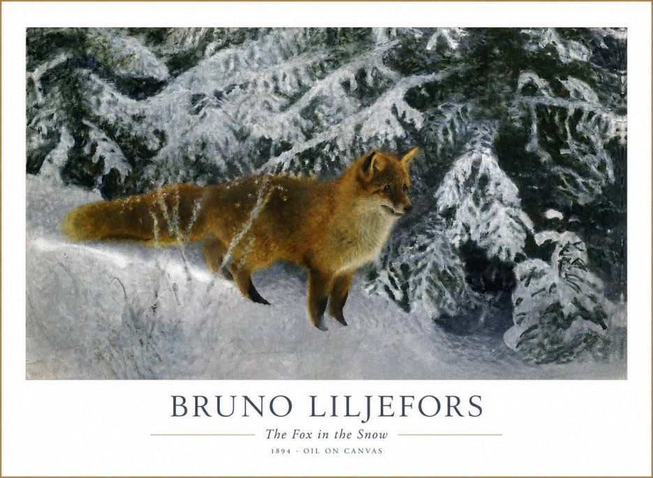 Bruno Liljefors The Fox in the Snow No1 - Plakát