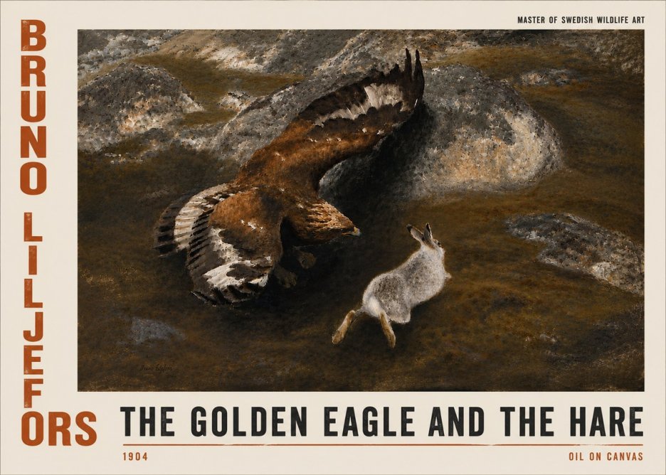 Bruno Liljefors The Golden Eagle and the Hare, 1904 No4 - Plakát