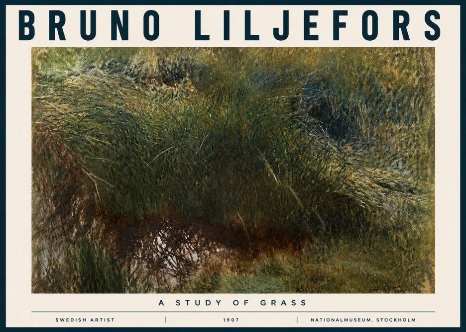 Bruno Liljefors A Study of Grass No4 - Plakát