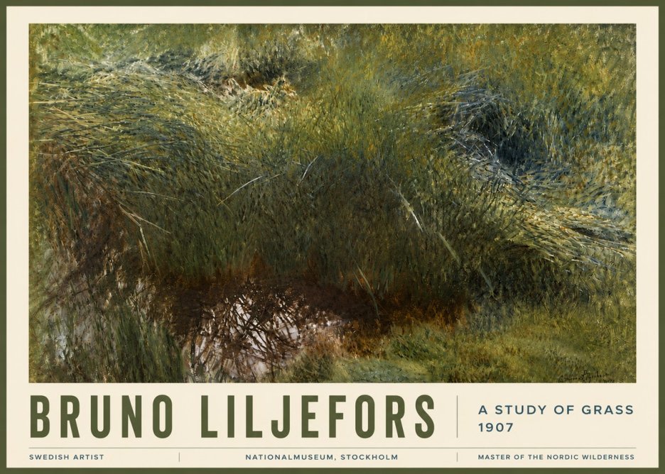 Bruno Liljefors A Study of Grass No6 - Plakát