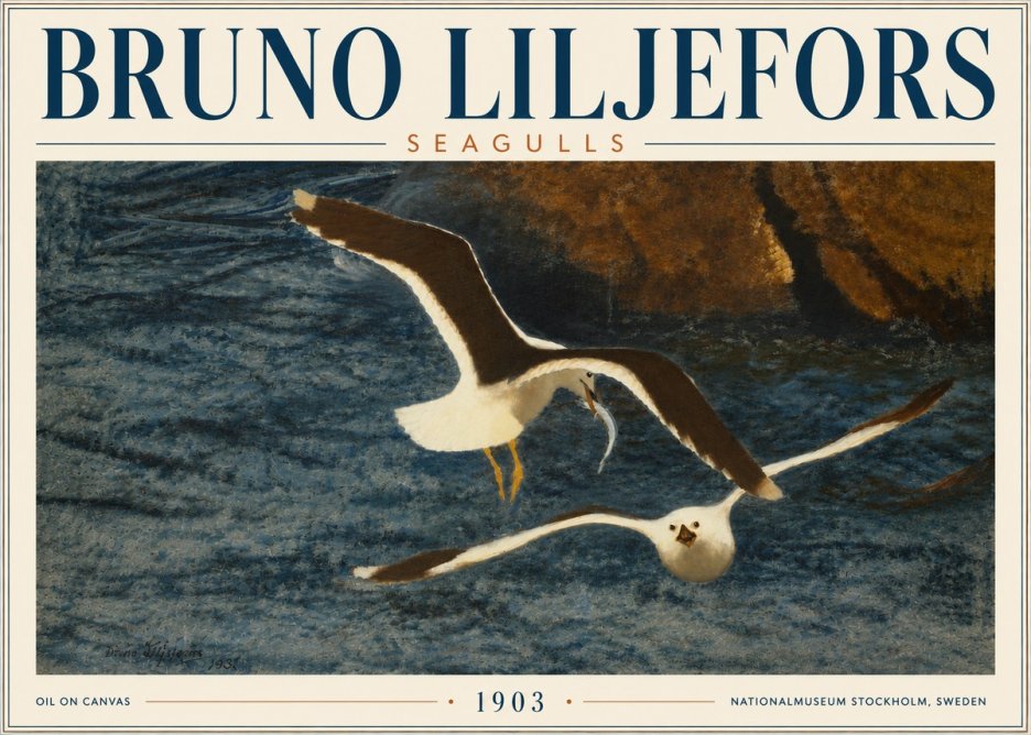 Bruno Liljefors Seagulls No6 - Plakát