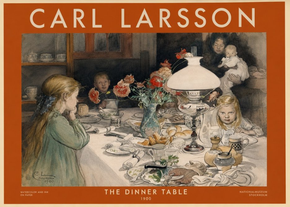 Carl Larsson The Dinner Table No2 - Plakát