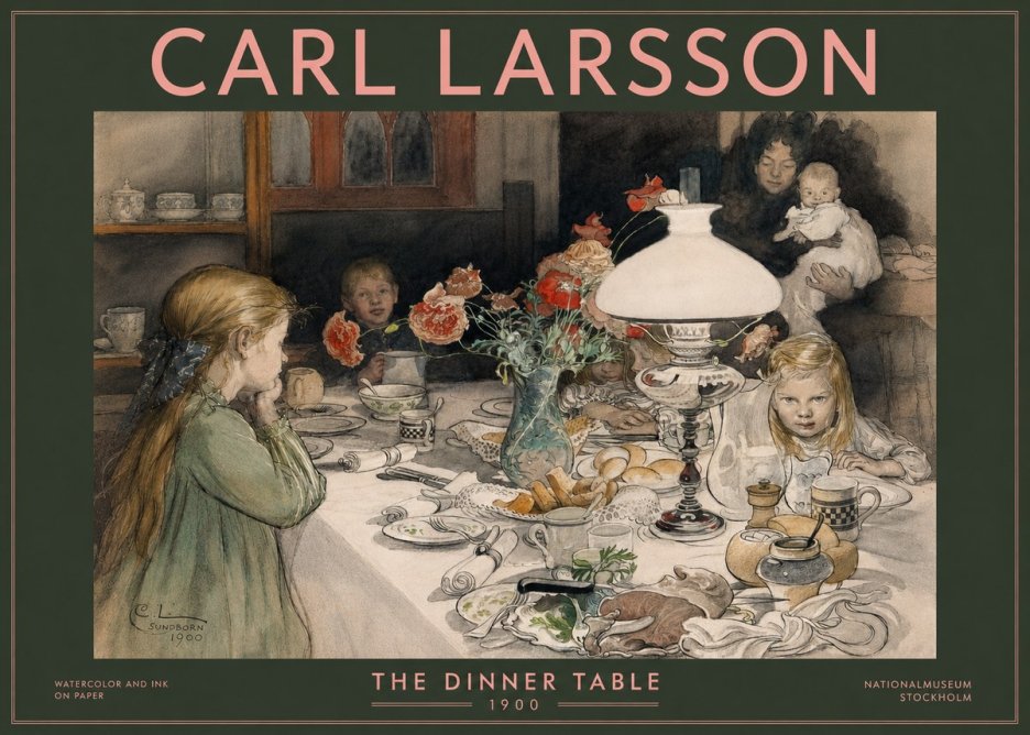 Carl Larsson The Dinner Table No3 - Plakát