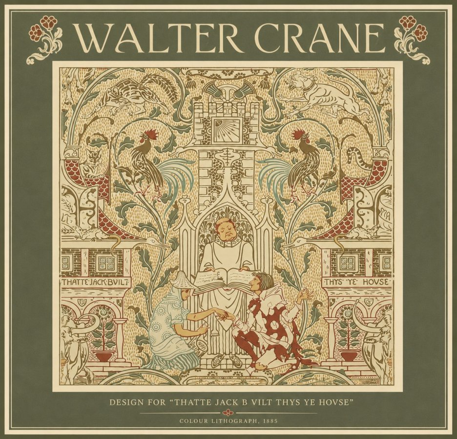 Walter Crane Design for "Thatte Jack B Vilt Thys Ye Hovse" No5 - Plakát