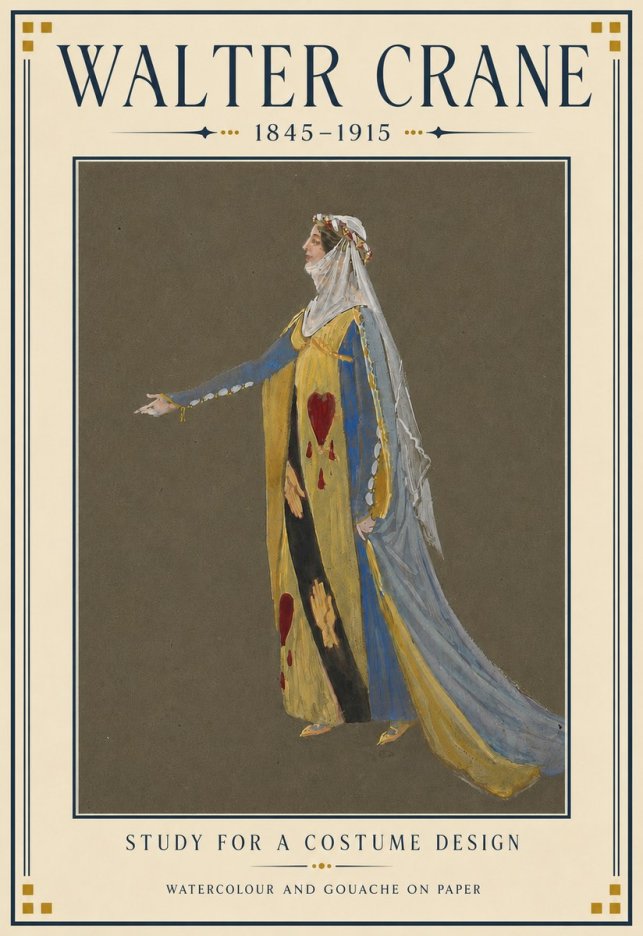 Walter Crane Study for a Costume Design No4 - Plakát