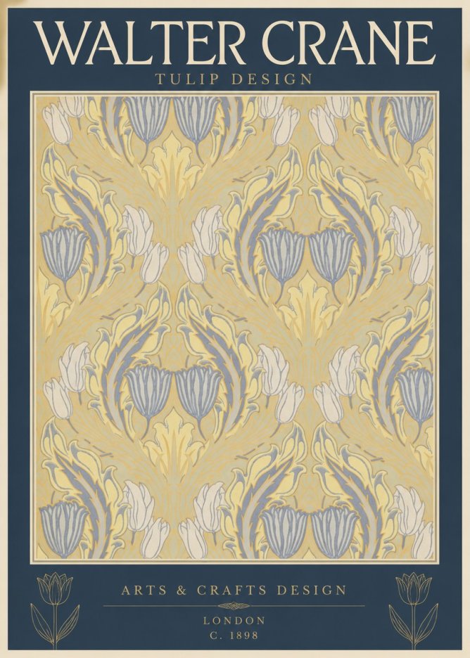 Walter Crane Tulip Design I No2 - Plakát