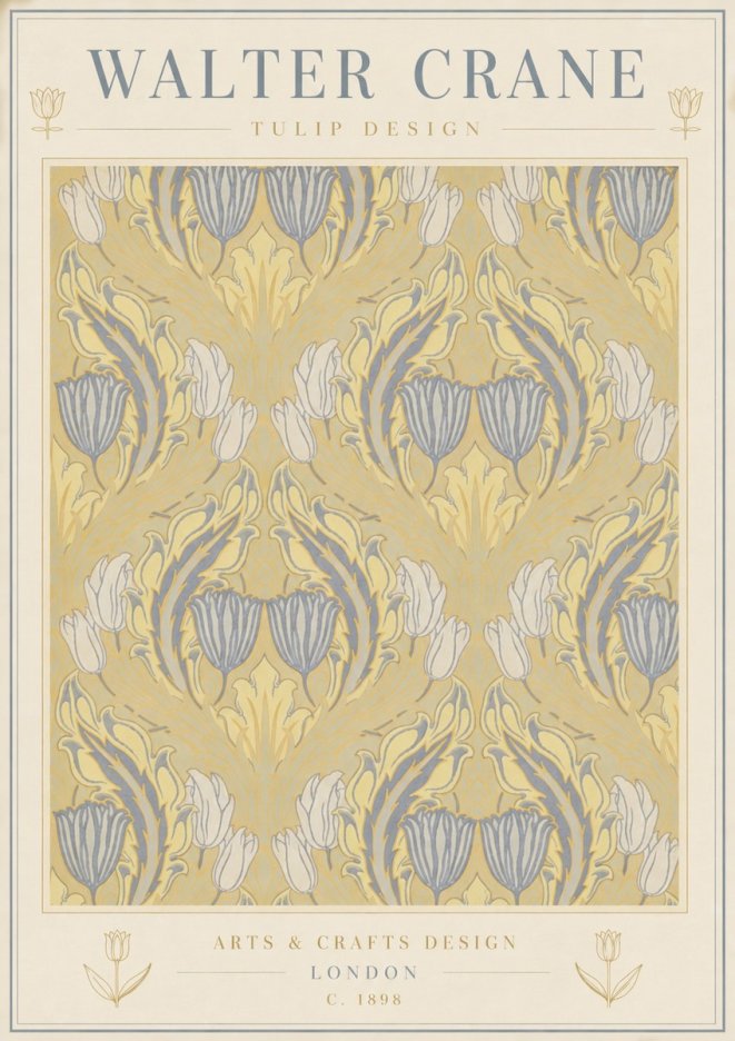 Walter Crane Tulip Design I No3 - Plakát