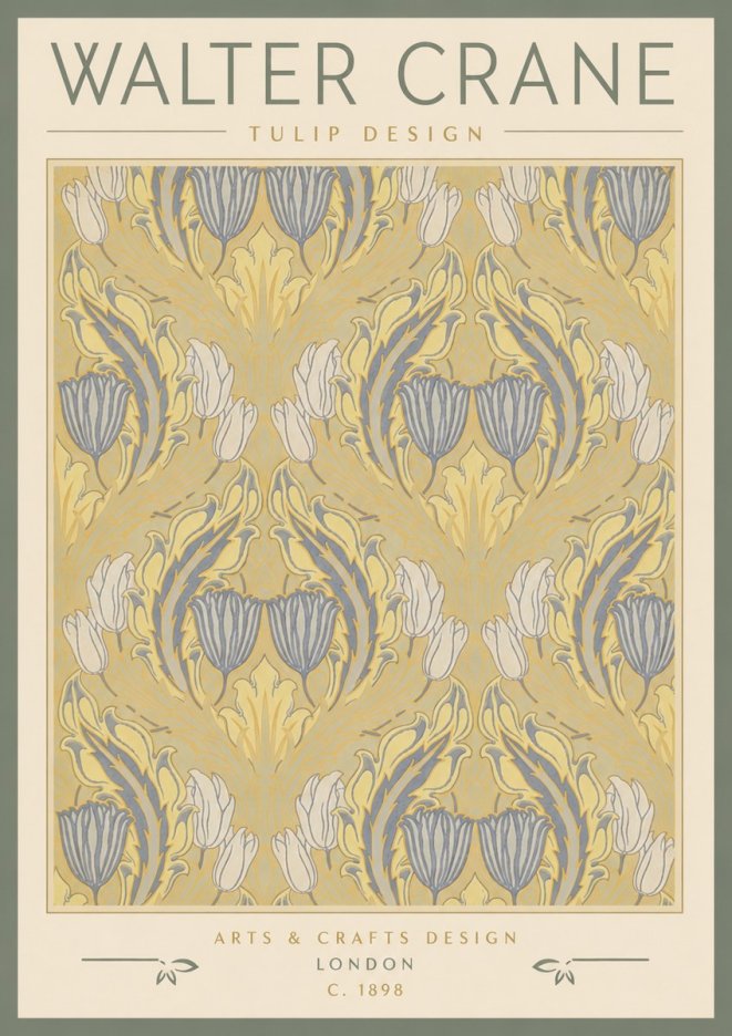 Walter Crane Tulip Design I No4 - Plakát