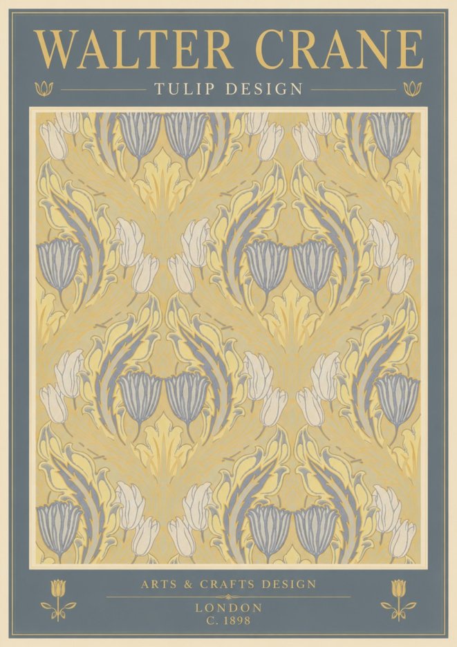 Walter Crane Tulip Design I No5 - Plakát