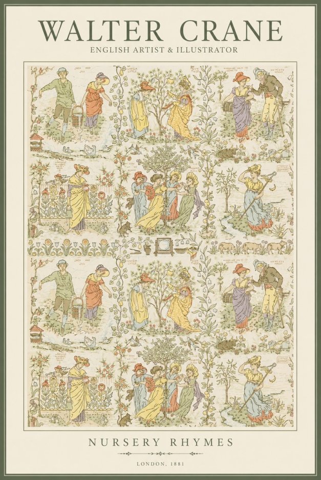 Walter Crane Nursery Rhymes No1 - Plakát