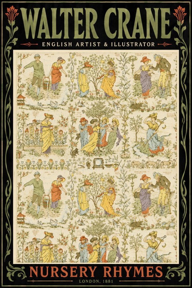 Walter Crane Nursery Rhymes No6 - Plakát