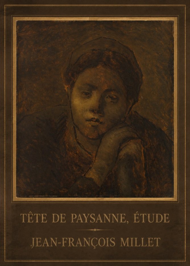 Jean-François Millet Tête De Paysanne, Étude No1 - Plakát