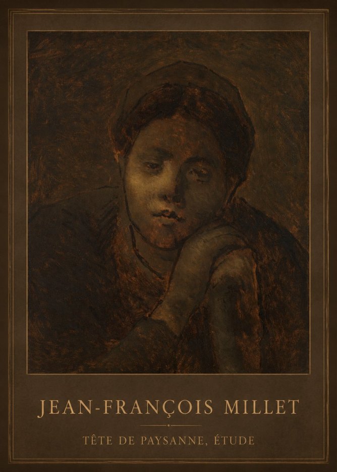 Jean-François Millet Tête De Paysanne, Étude No2 - Plakát