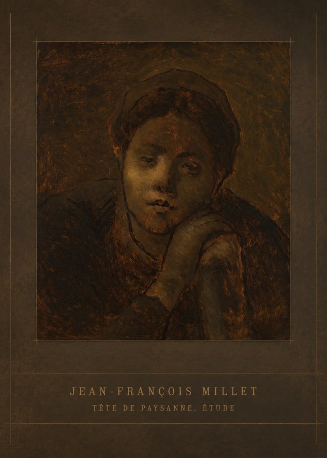 Jean-François Millet Tête De Paysanne, Étude No4 - Plakát