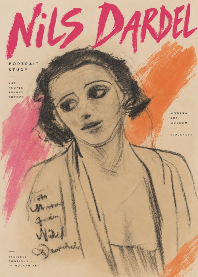 Nils Dardel Portrait Study No4 - Plakát