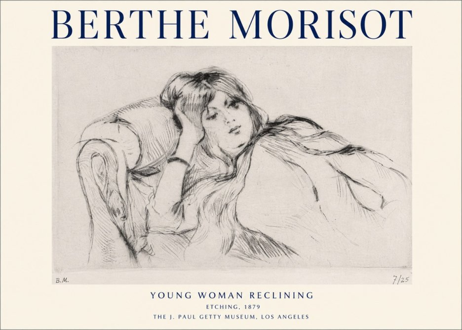 Berthe Morisot Young Woman Reclining I No1 - Plakát