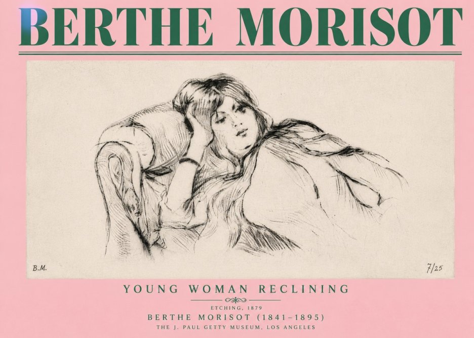 Berthe Morisot Young Woman Reclining I No4 - Plakát