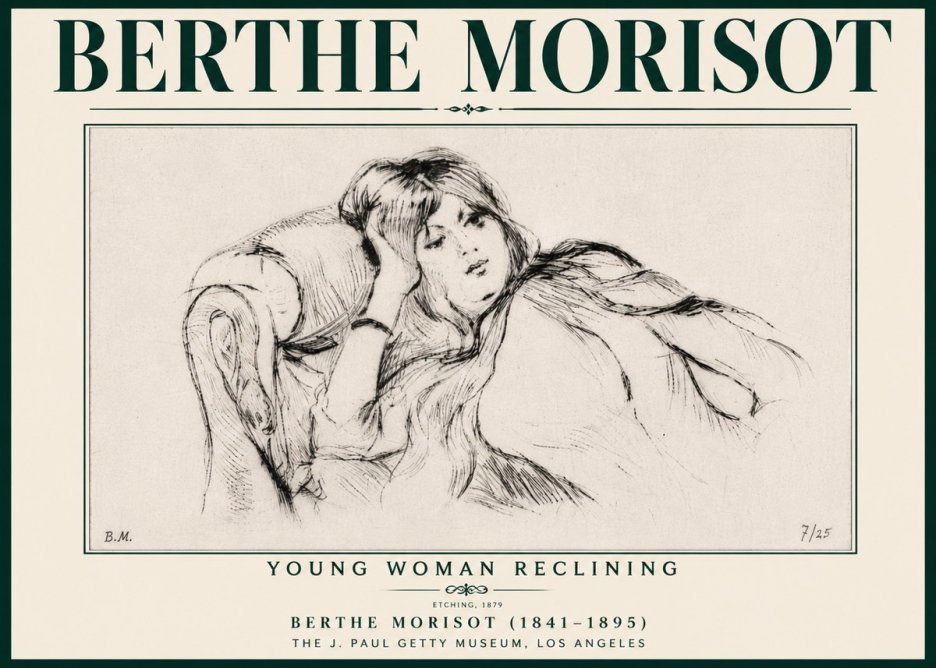 Berthe Morisot Young Woman Reclining I No6 - Plakát