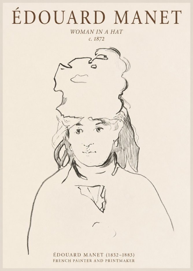 Édouard Manet Woman in a Hat No1 - Plakát