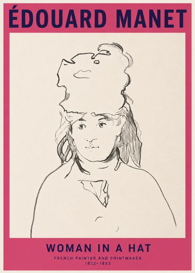 Édouard Manet Woman in a Hat No2 - Plakát