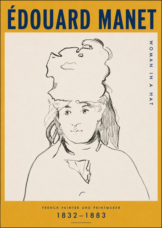 Édouard Manet Woman in a Hat No5 - Plakát