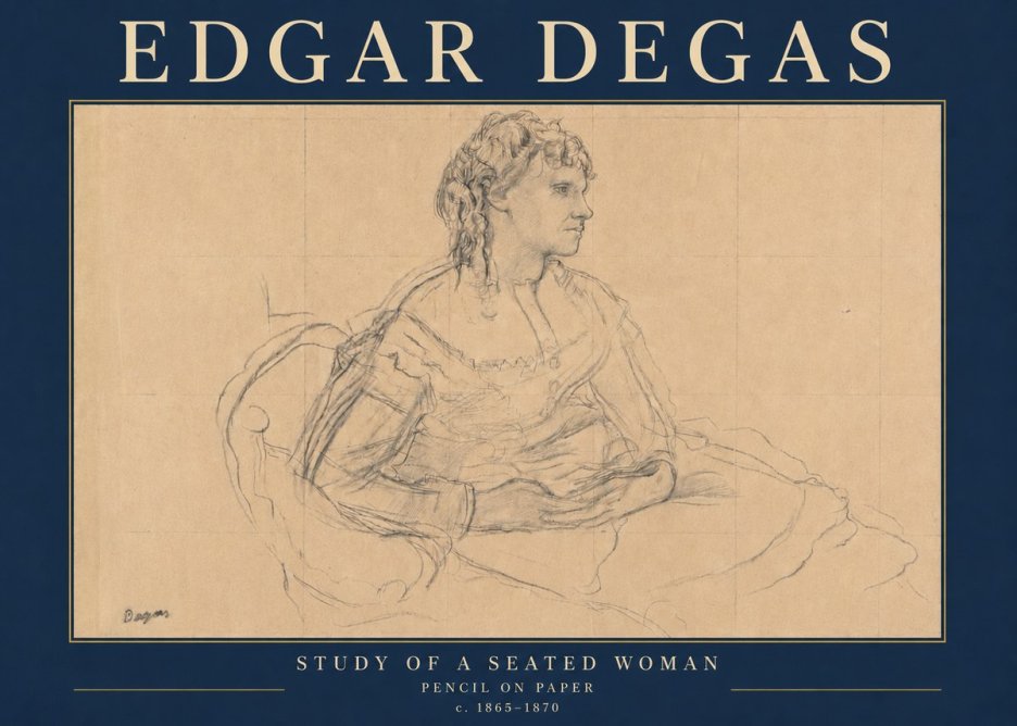 Edgar Degas Study of a Seated Woman No4 - Plakát