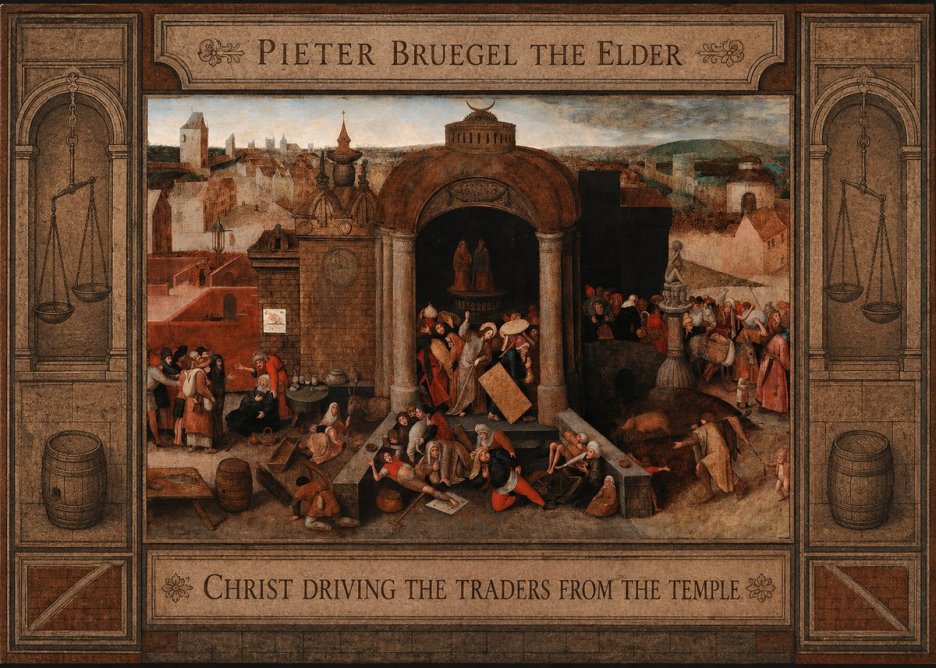 Pieter Bruegel Christ Driving the Traders from the Temple No3 - Plakát