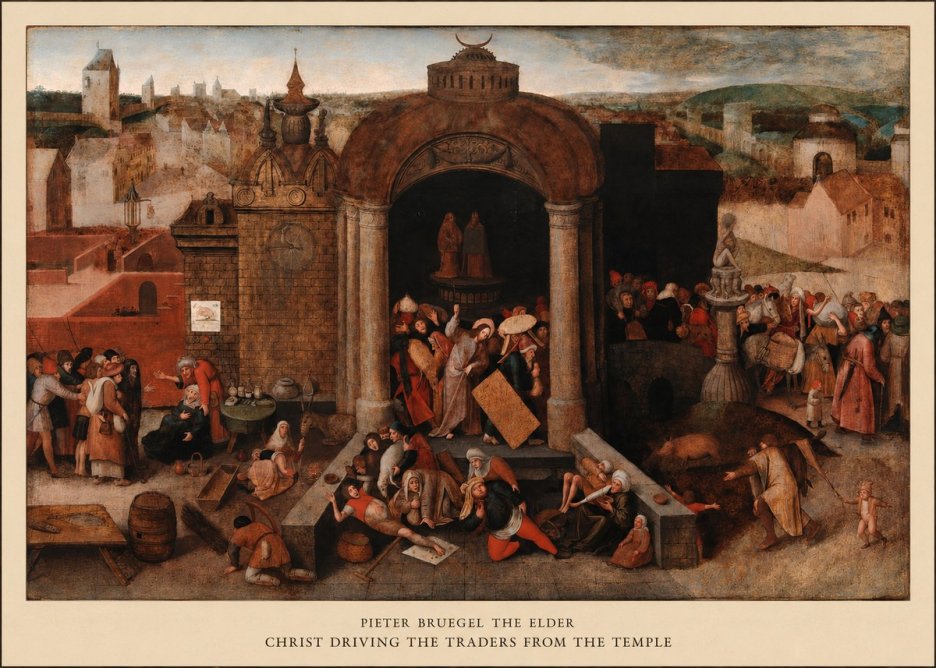 Pieter Bruegel Christ Driving the Traders from the Temple No5 - Plakát
