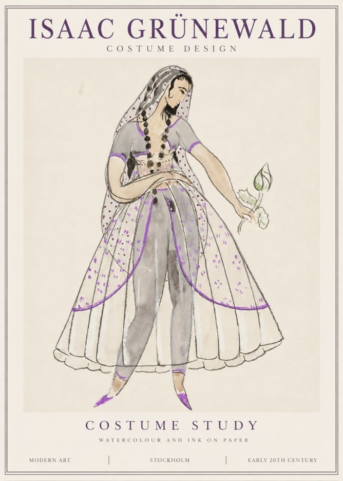 Isaac Grünewald Costume Study IV No1 - Plakát