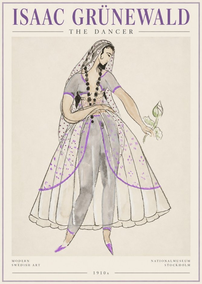 Isaac Grünewald Costume Study IV No3 - Plakát