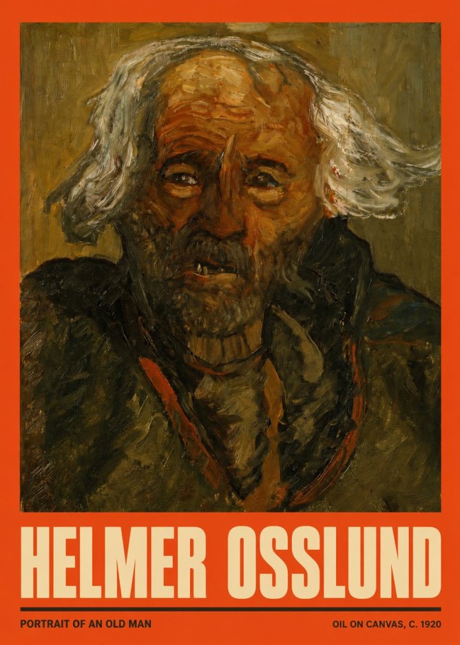 Helmer Osslund Portrait of an Old Man No2 - Plakát