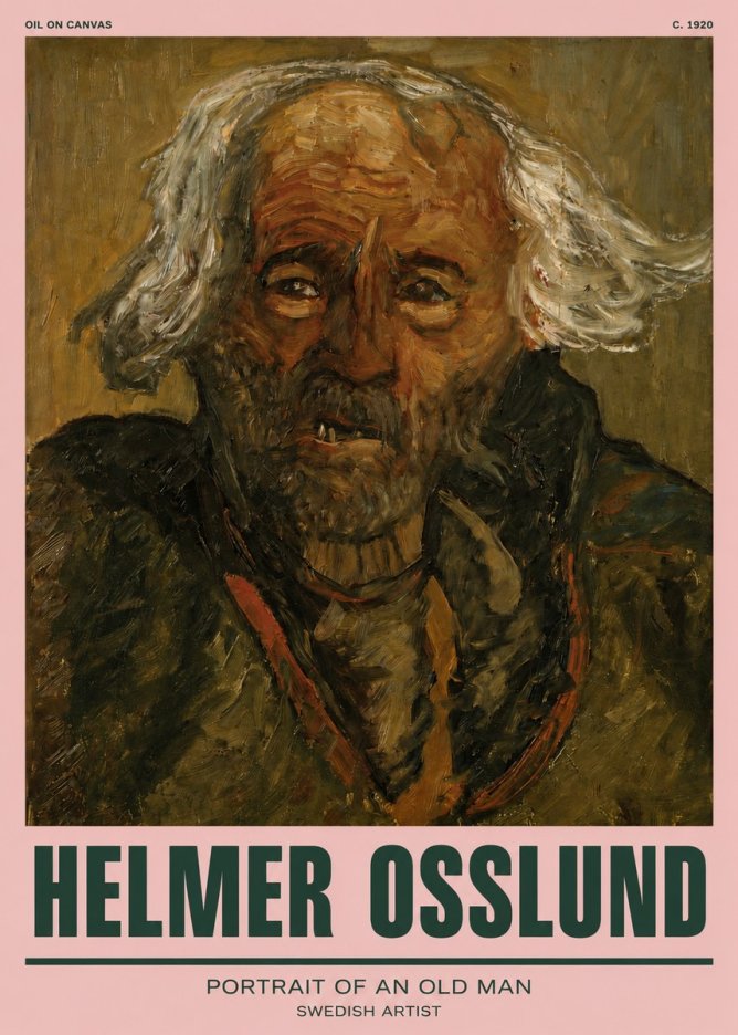 Helmer Osslund Portrait of an Old Man No3 - Plakát