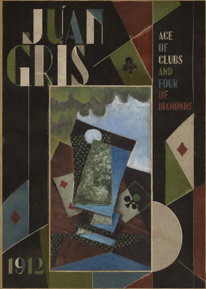 Juan Gris Ace of Clubs and Four of Diamonds No5 - Plakát