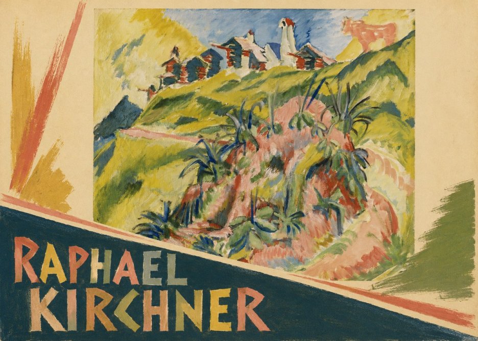Raphael Kirchner Hillside Dwellings with Alpine Cow No3 - Plakát